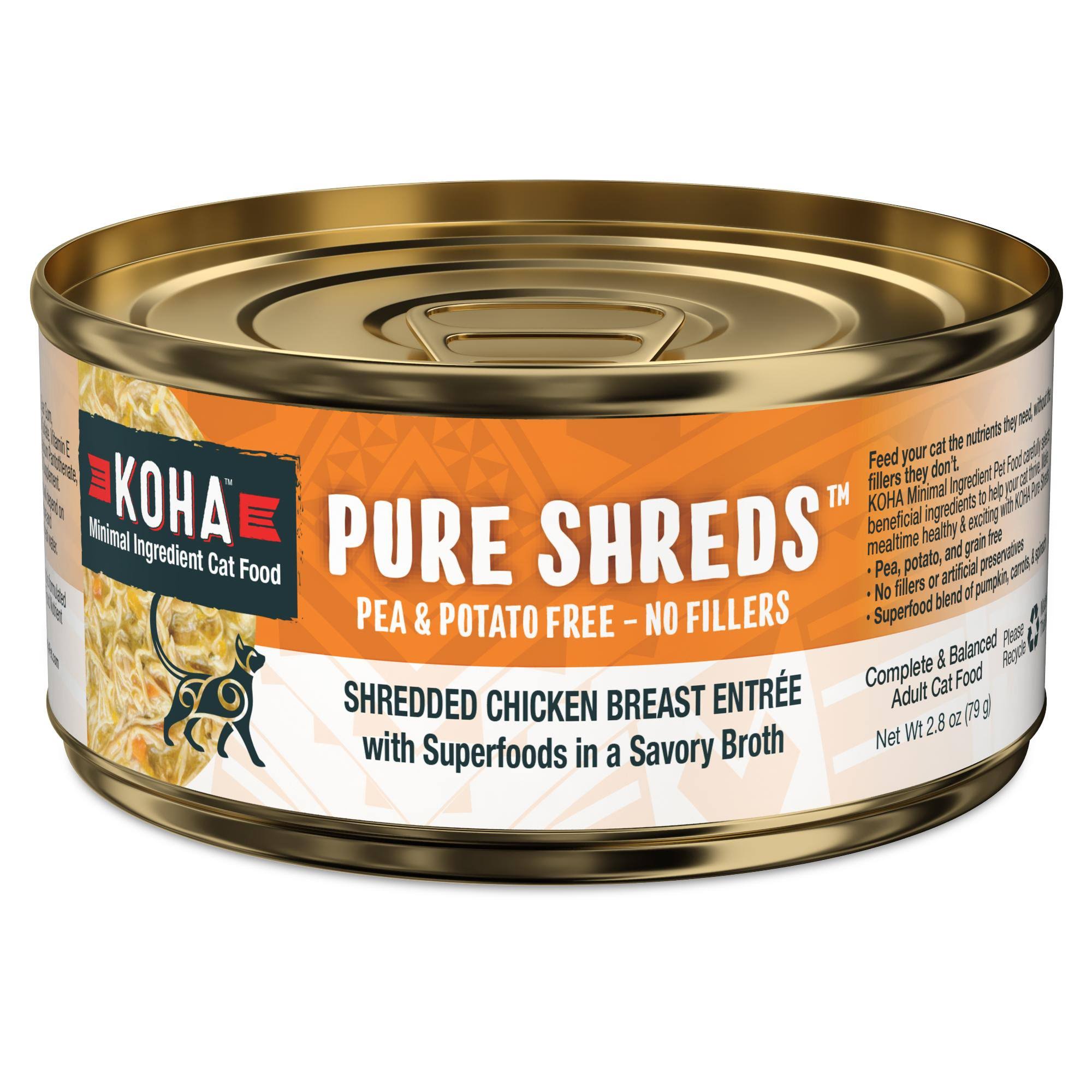 Koha Pure Shreds Shredded Chicken Breast Entree Cat Food