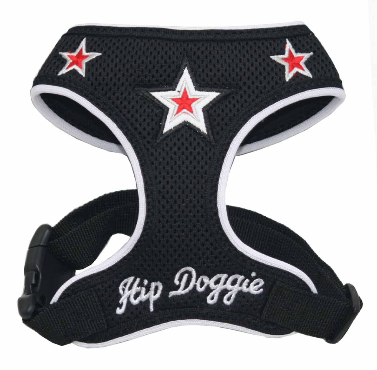 Hip Doggie Black Super Star Mesh Harness Vest, Size: Xs