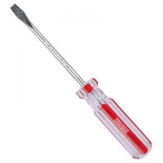 Toolbasix Screwdriver, Magnetic Tip, Slotted Point, 10cm , 0.6cm Dia x 10cm L, Transparent Handle, C | Garage