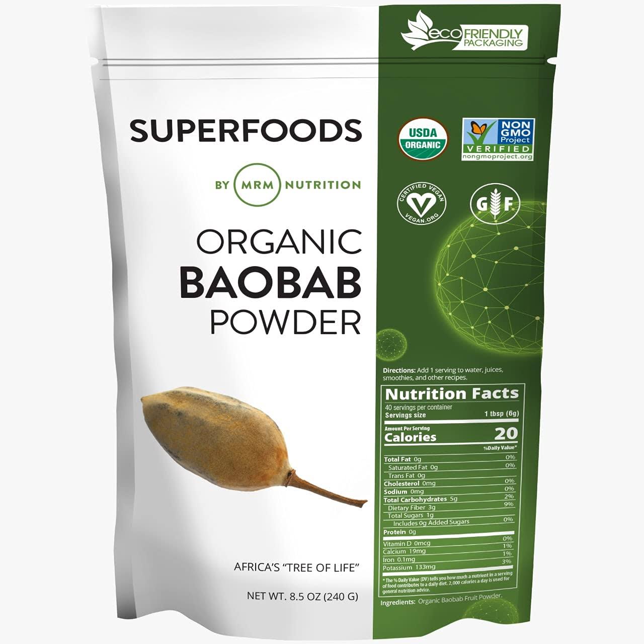 Mrm Super Foods Raw Organic Baobab Powder - 240g