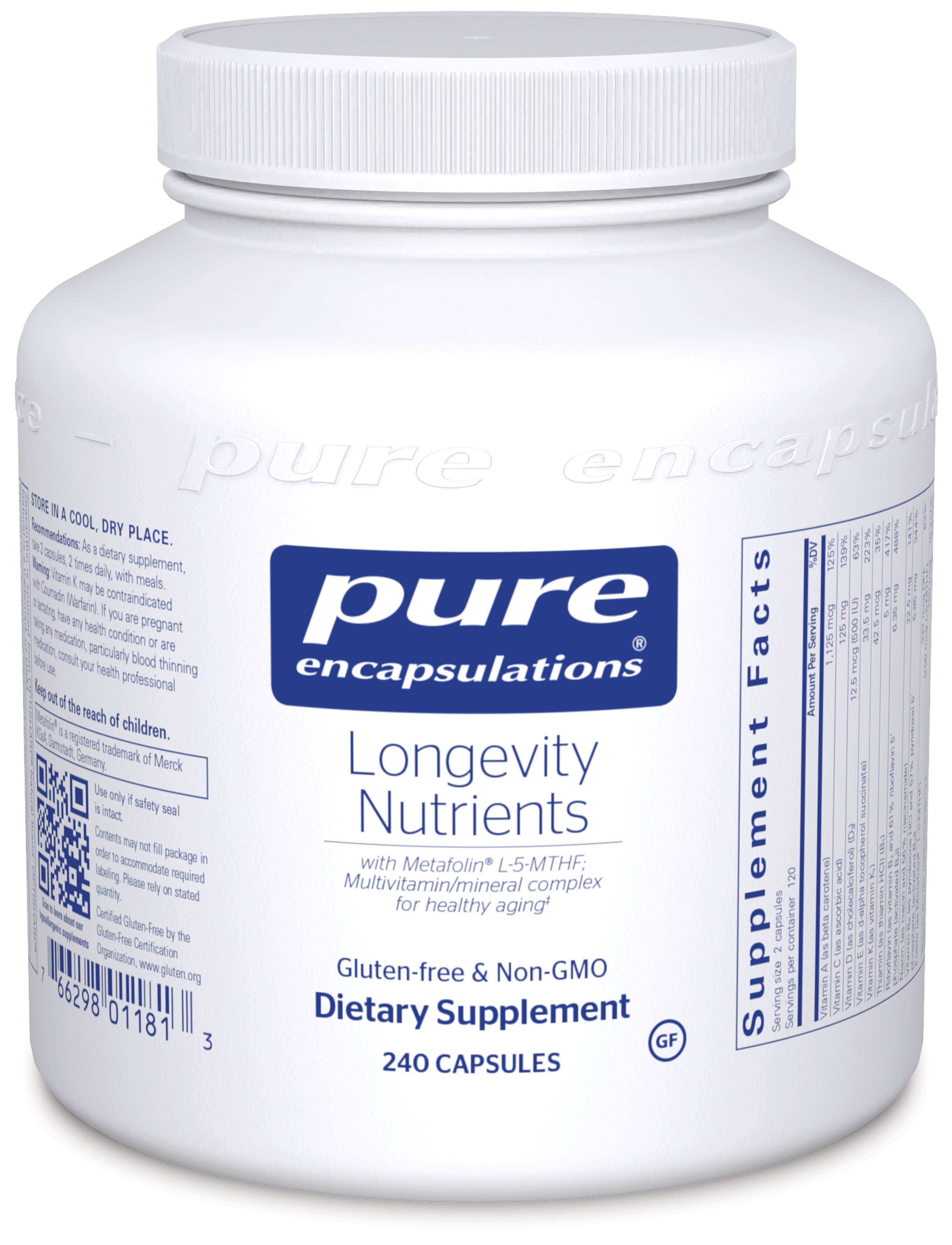Pure Encapsulations Longevity Nutrients Dietary Supplement - 120ct