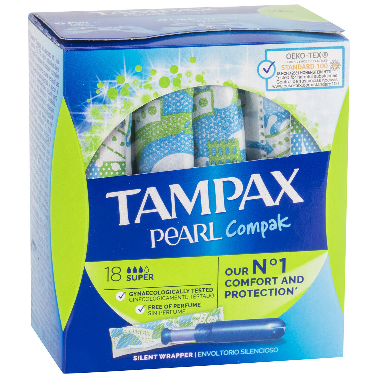 Tampax Pearl Compak Super Tampons - 18 Pack