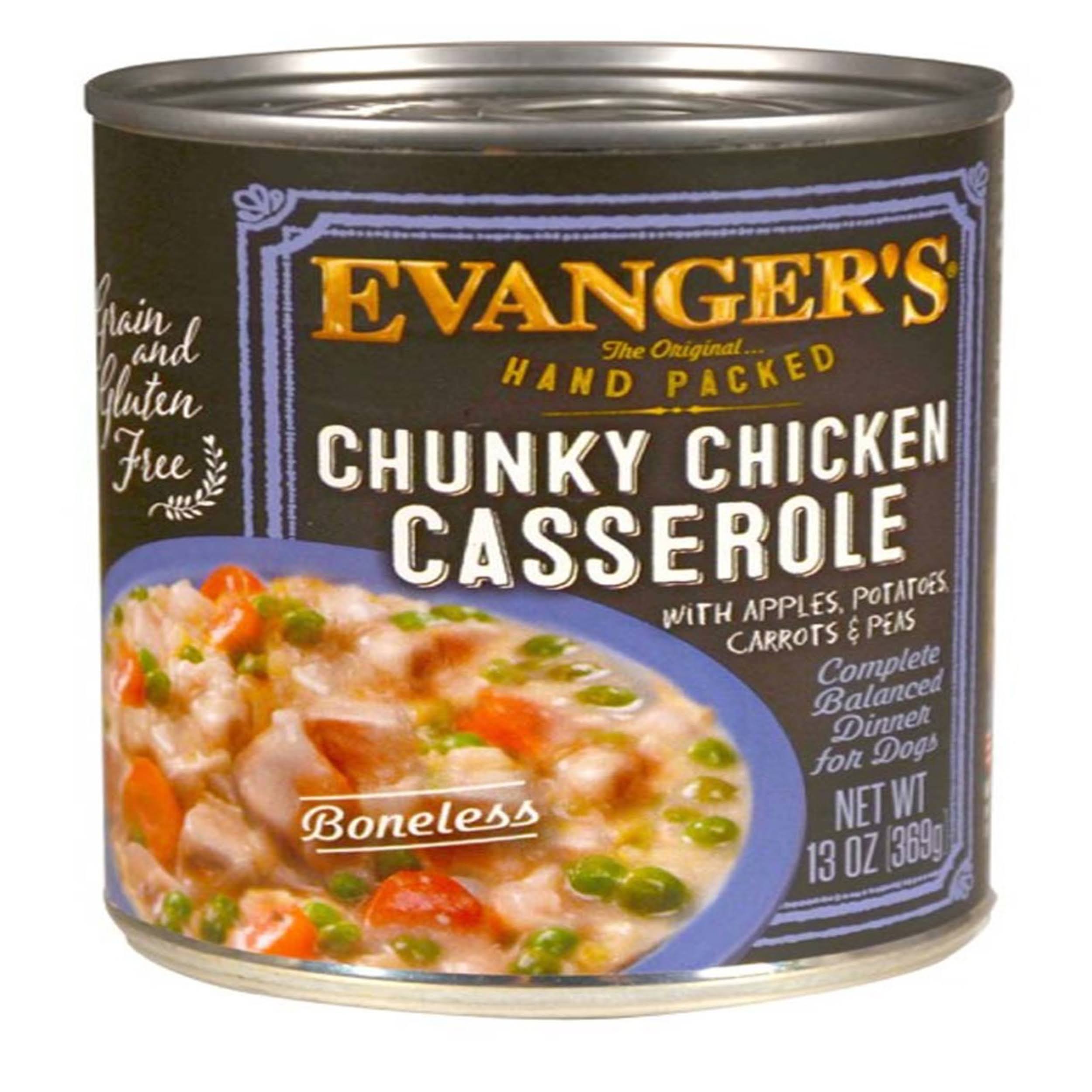 Evanger's Grain Free Dog Food - Chunky Chicken Casserole, 13oz