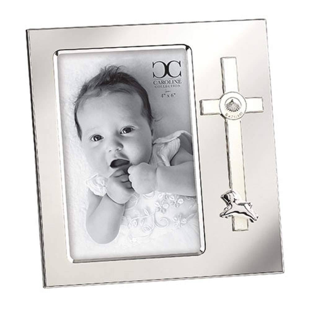 Roman 254338 4 x 6 in. Photo Baptism Cross Frame with Lamb Holds