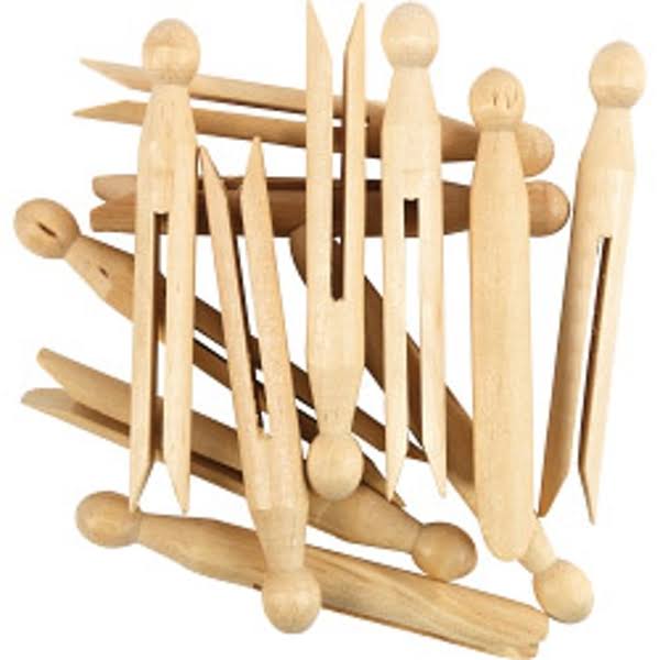 Supahome Wooden Dolly Pegs - 110mm, 24pk