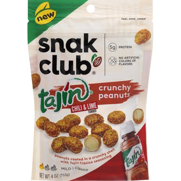 Snak Club Crunchy Peanuts, Tajin, Chili & Lime Flavored, Mild - 4 oz