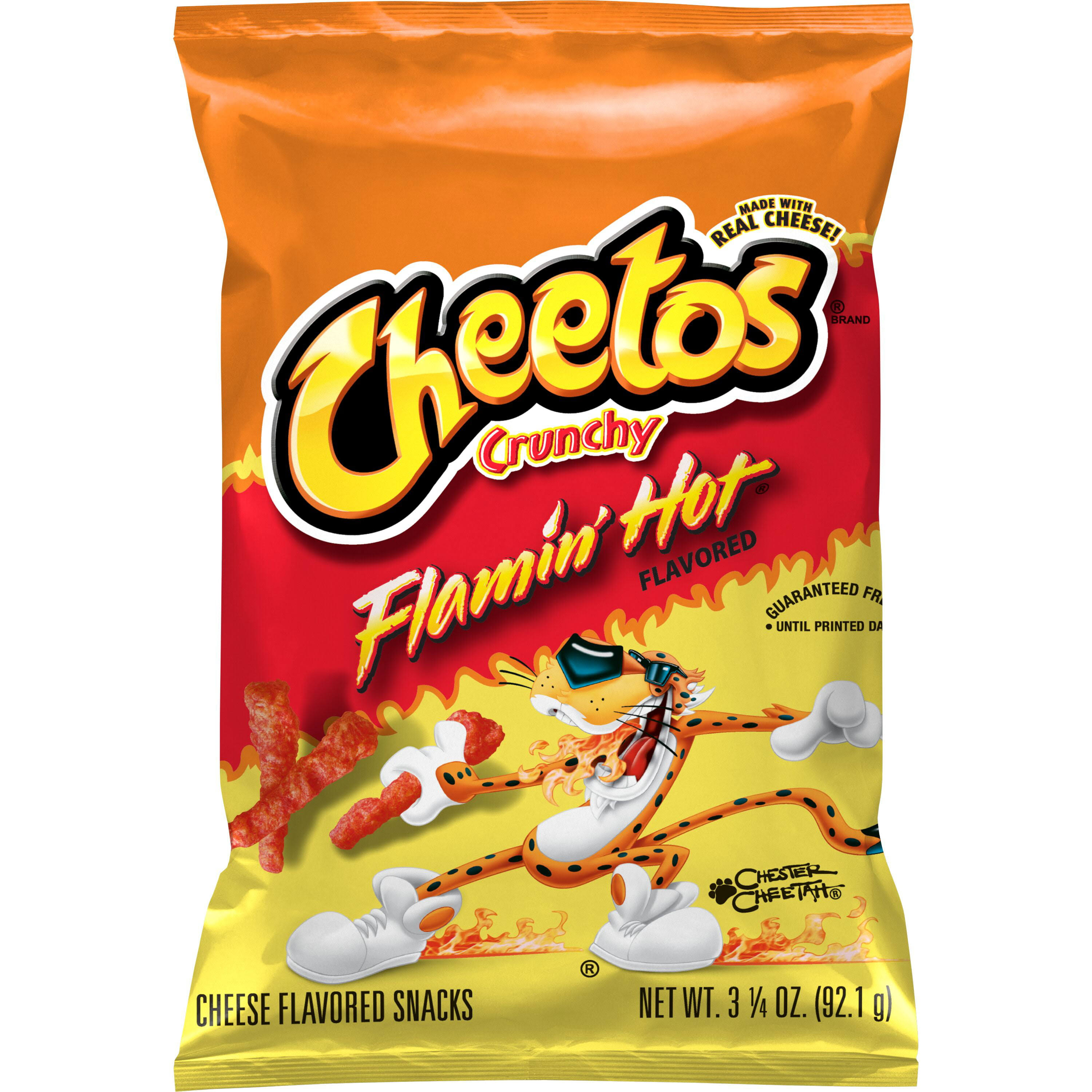 Cheetos Cheese Flavored Snacks, Flamin' Hot Flavored, Crunchy - 3.25 oz