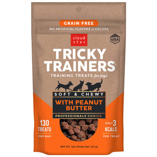 Cloud Star Chewy Peanut Butter Tricky Trainers Dog Treats, 12 oz