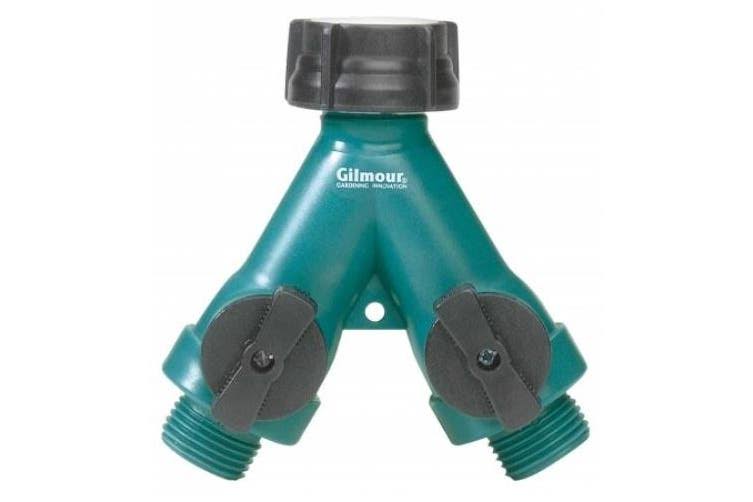 Gilmour Full Flow Poly 2-Way Connector - Teal/Black