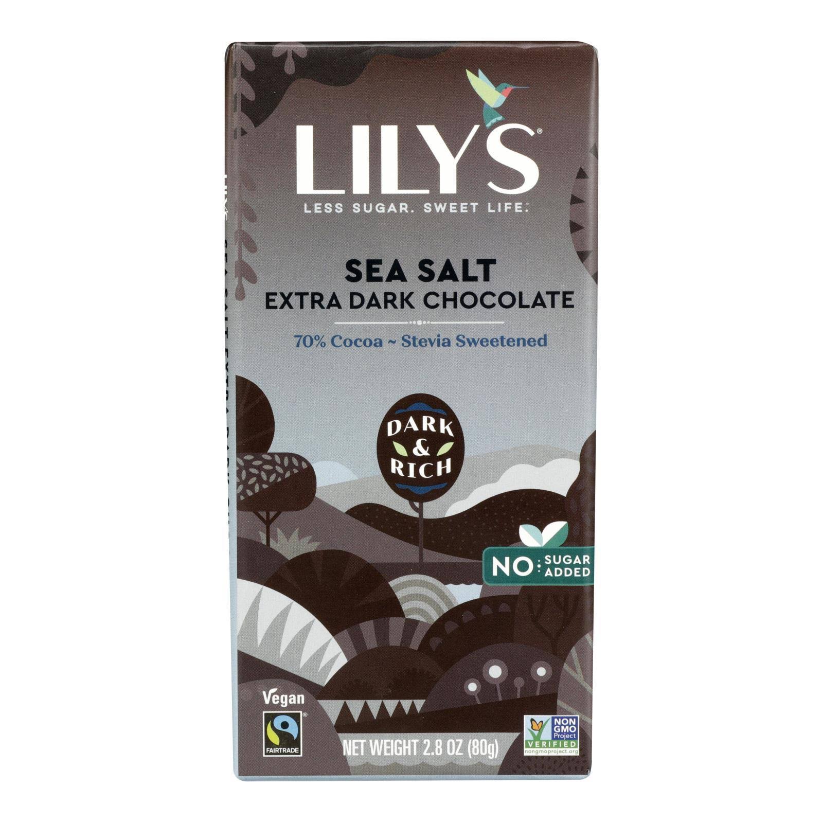 Lilys Sweets Dark Chocolate Bar - Sea Salt, 80ml