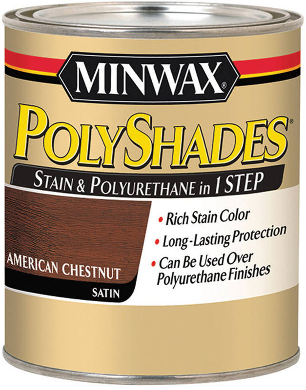 Minwax PolyShades 1-Step Stain and Polyurethane - American Chestnut Satin, 1qt
