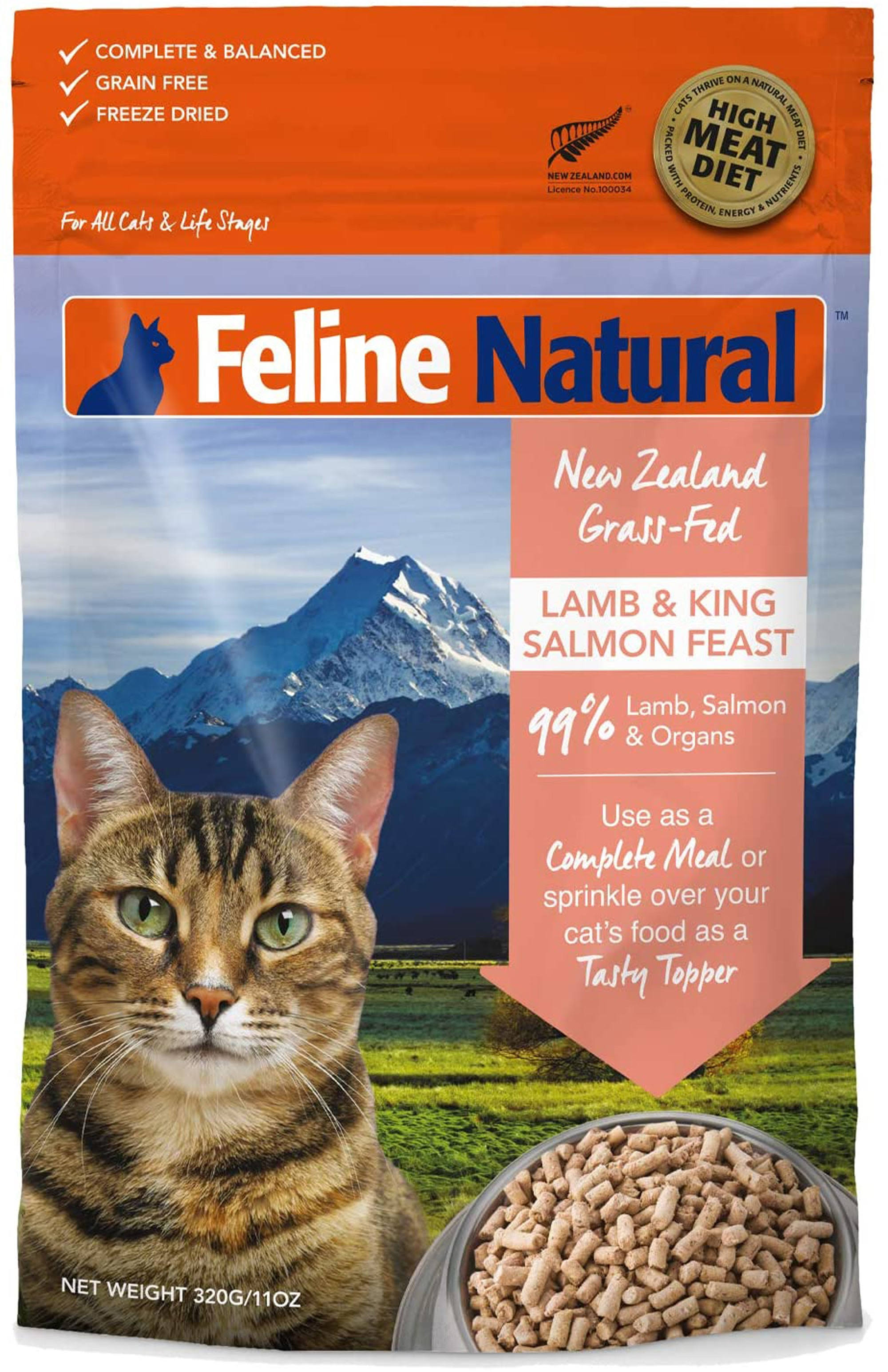 Feline Natural Grain-Free Lamb & Salmon Feast Pouch Wet Cat Food 85g