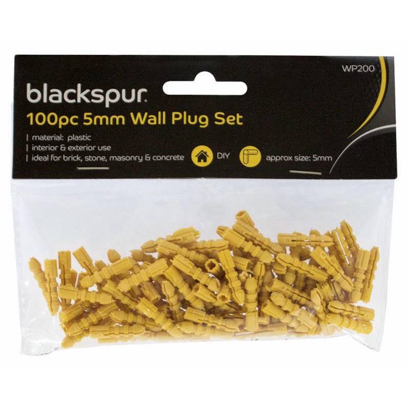 Blackspur 100pcs 5mm Yellow Wall Plugs