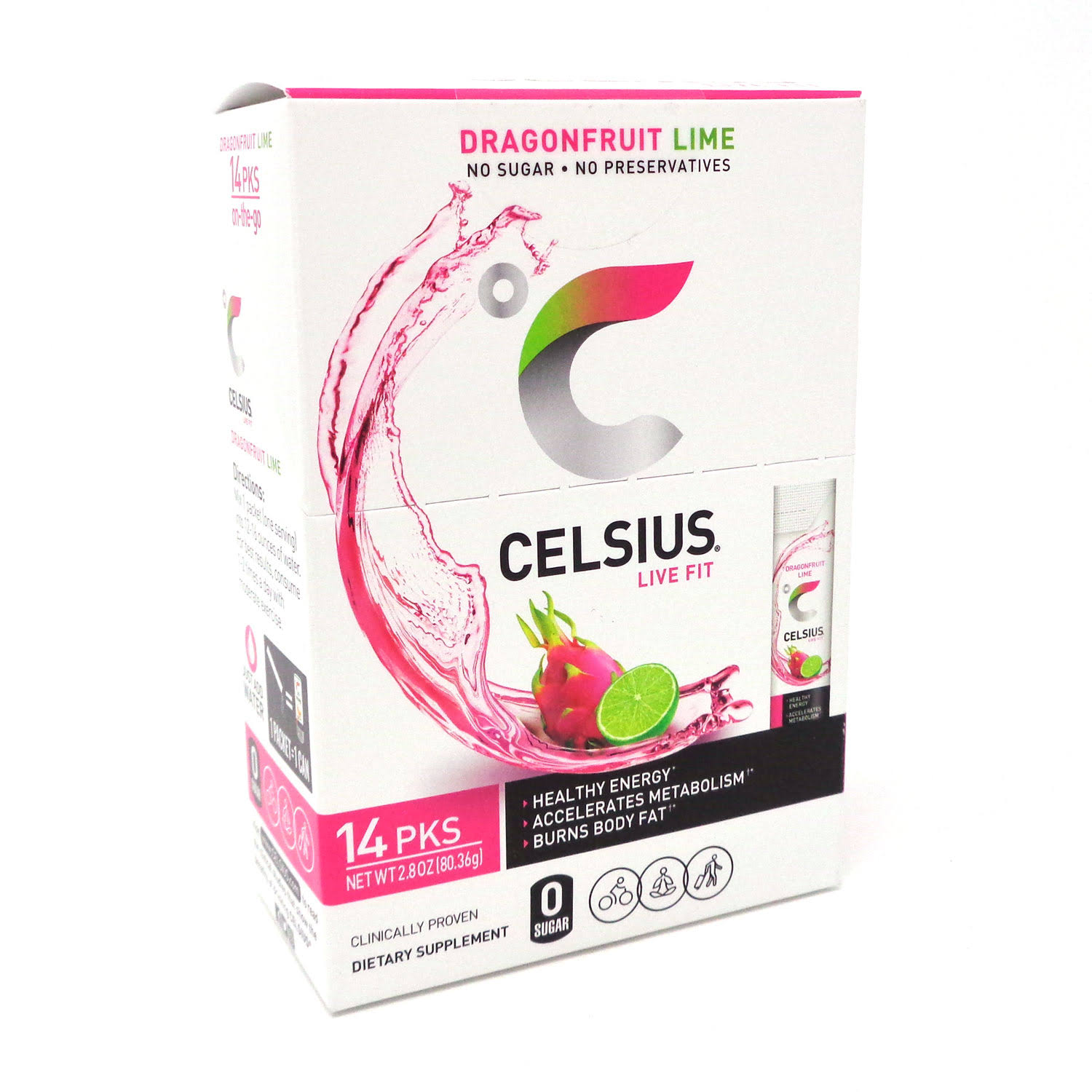 Celsius Live Fit Dragon Fruit Lime Powder - 14 Servings