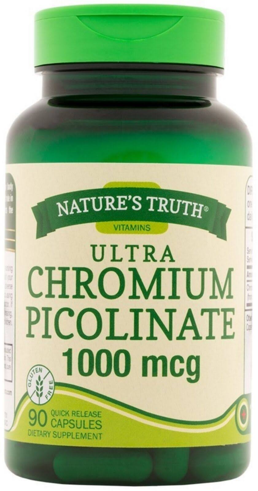 Nature's Truth Chromium Picolinate Dietary Supplement - 1000mcg, 90 Capsules