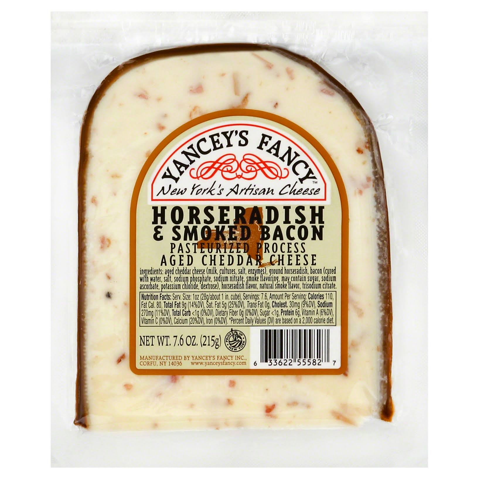 Yancey's Fancy Horseradish & Smoked Bacon Aged Cheddar Cheese - 7.6oz