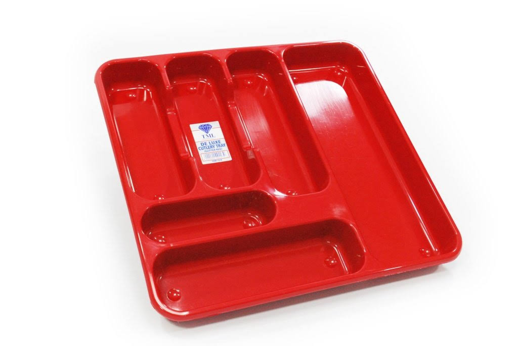 TML Large Cutlery Tray - Red Glitter