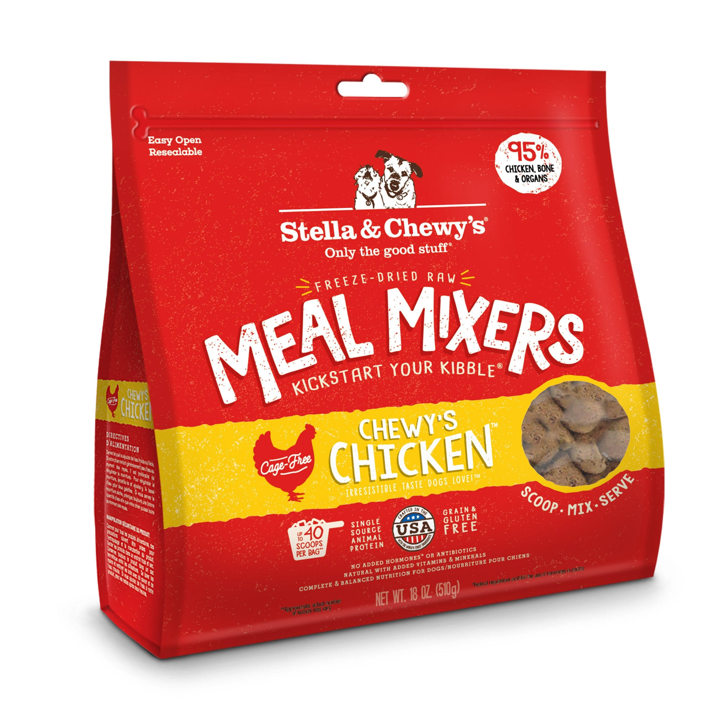 Stella & Chewy's Meal Mixers Chewy's Chicken Freeze-Dried Raw Dog Food Topper, 35-oz