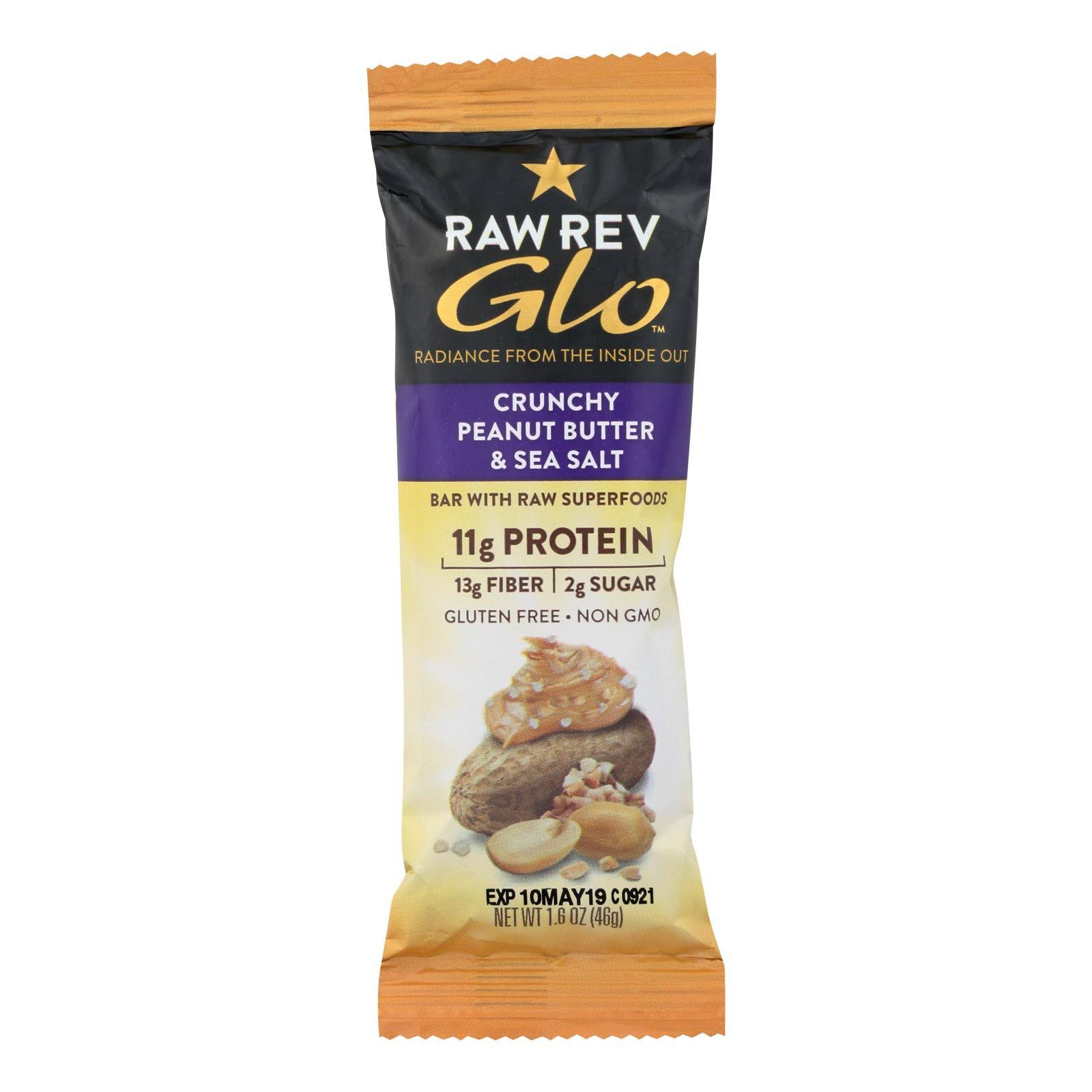 Raw Rev Glo Energy Bar - Crunchy Peanut Butter and Sea Salt, 1.6oz