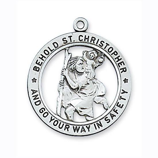 St. Christopher Sterling Silver Medal on 24" Chain