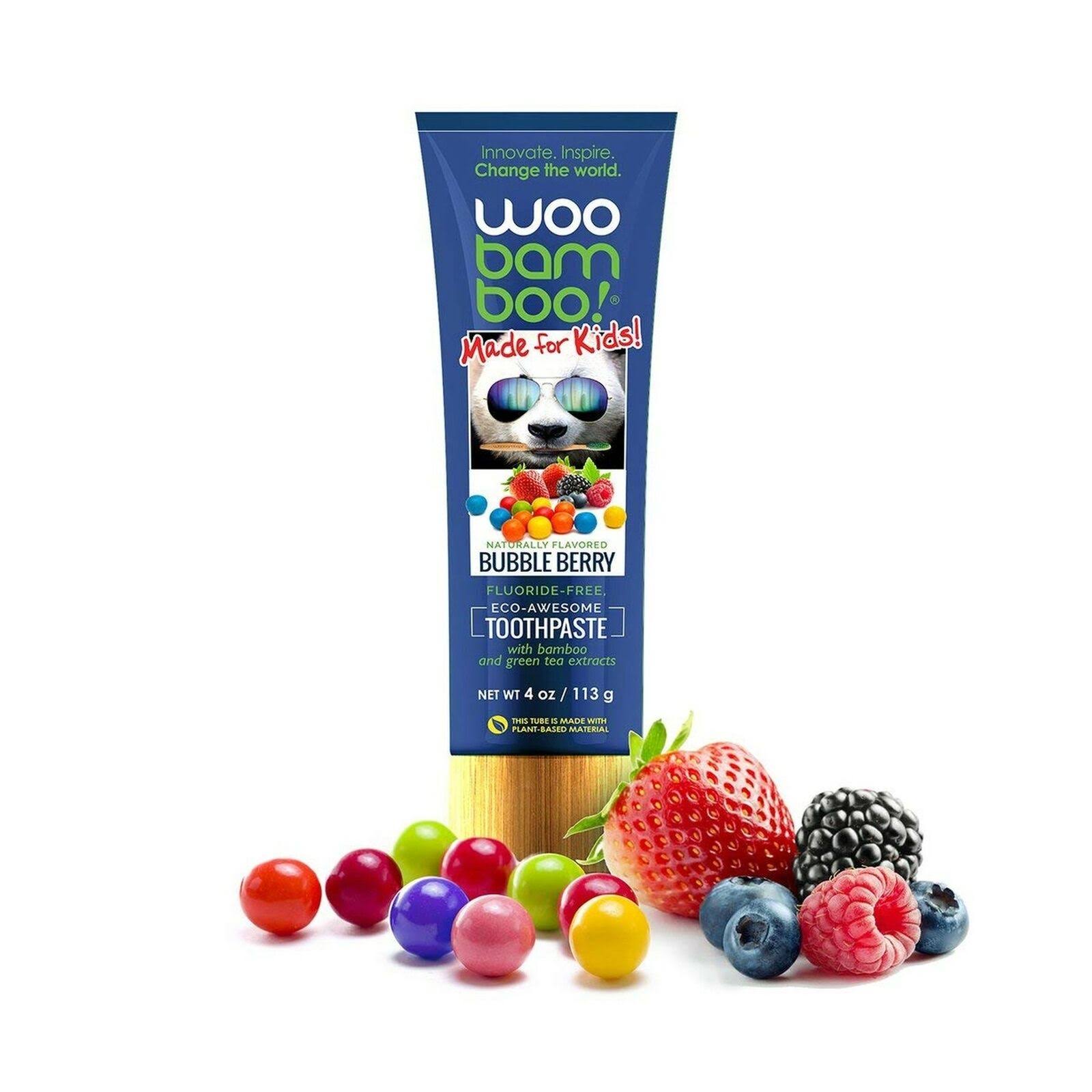 Woobamboo Toothpaste, Bubble Berry - 4 Oz