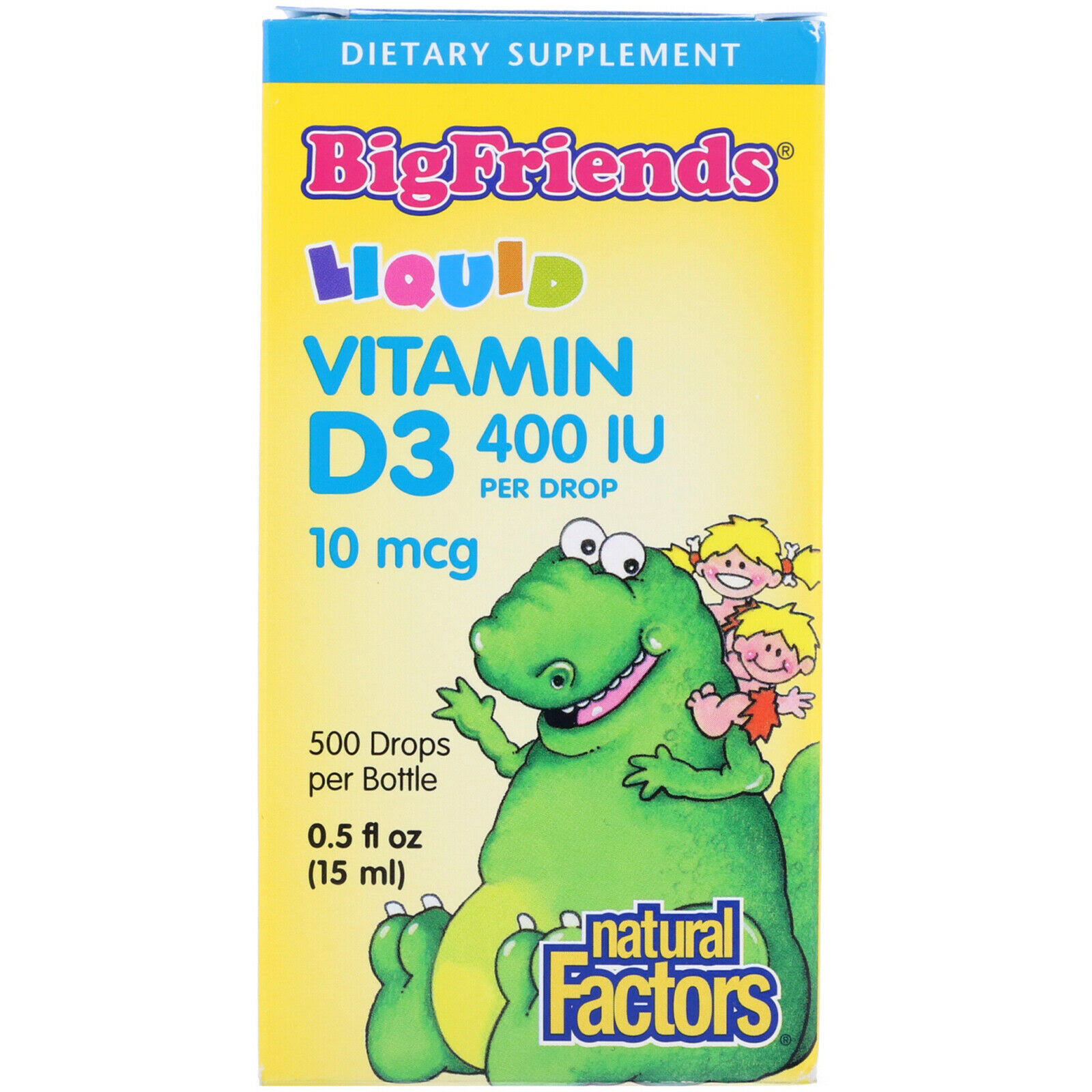 Natural Factors Big Friends Liquid Vitamin D3 (400 IU, 15 ml)
