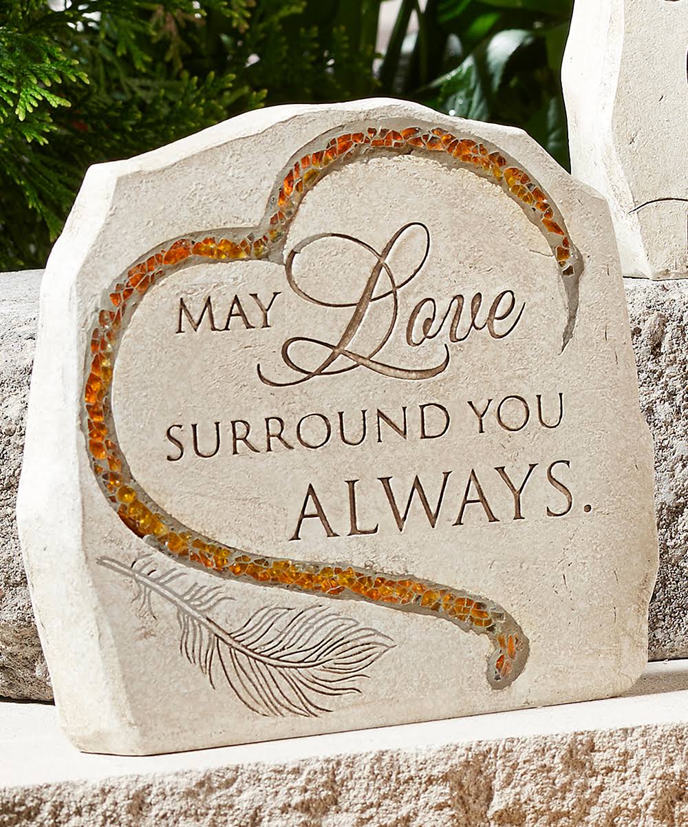 Giftcraft Statuaries - Tan Heart 'May Love Surround You' Memorial Stone Statue