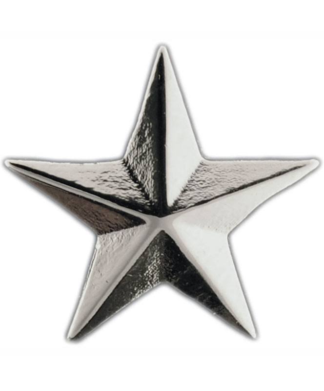 U.S. Army General Star Pin Silver Plated 11/16 inch