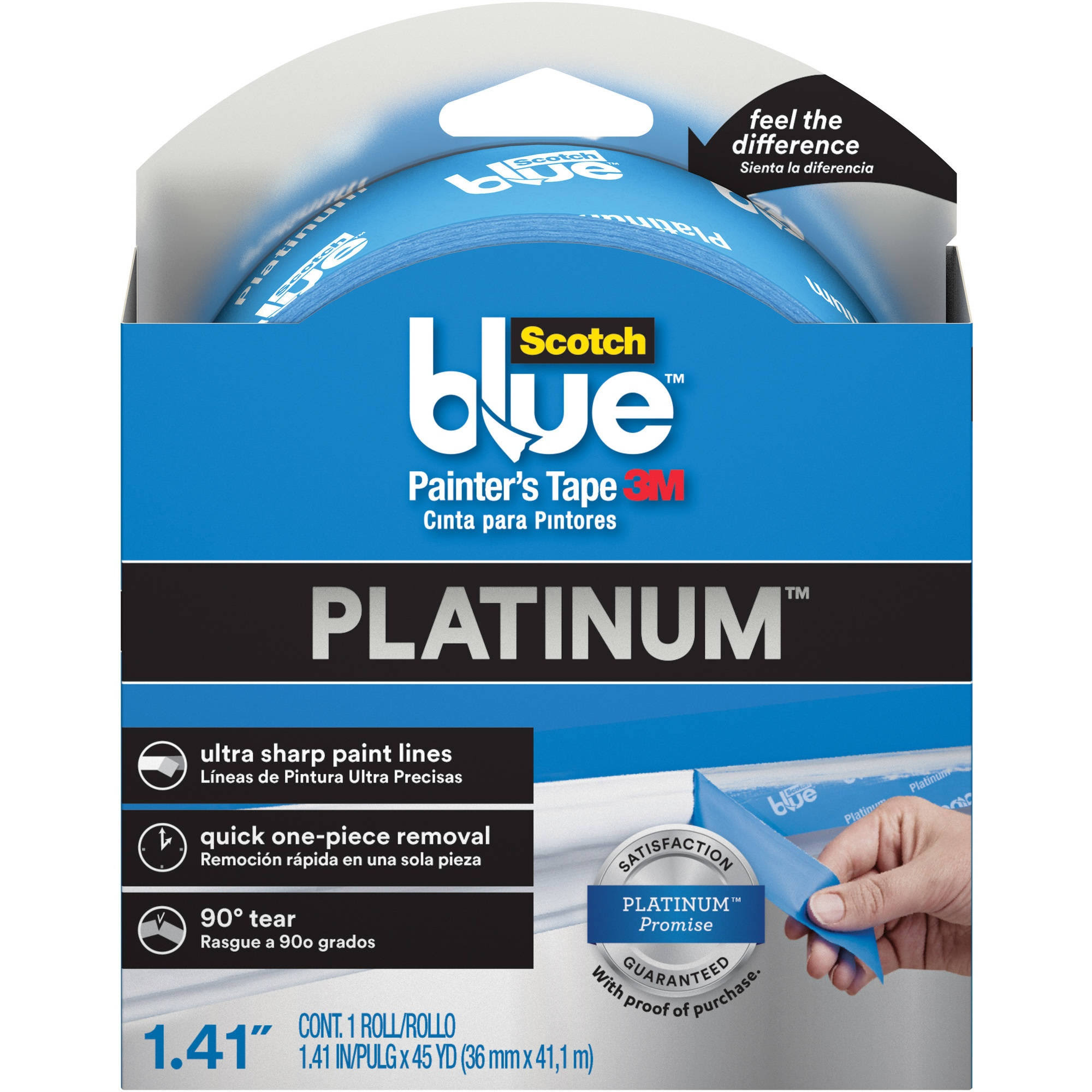 3M Scotch Platinum Painter's Tape - 1.41" x 45 Yards, Blue