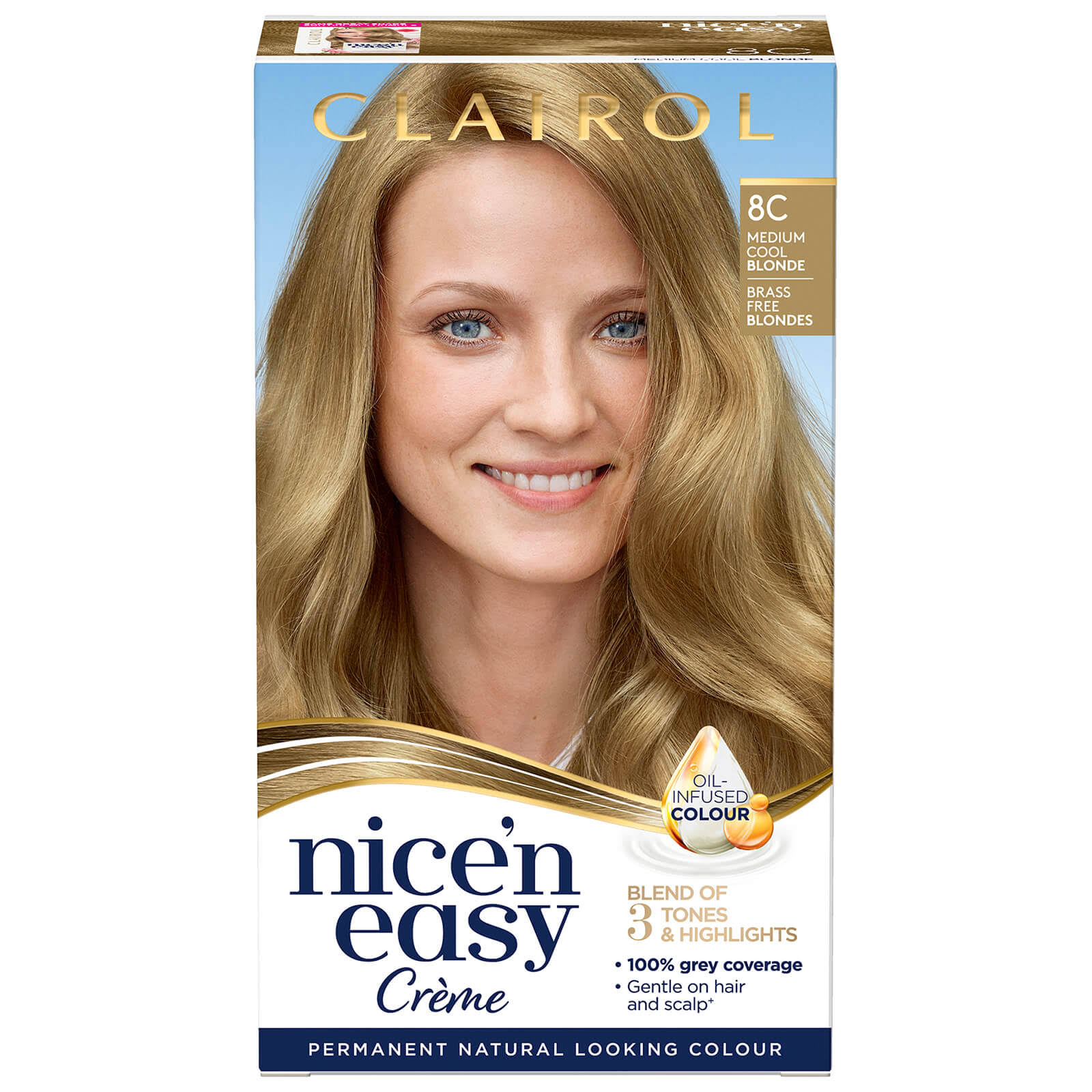 Nice'n Easy Permanent Hair Dye - 8C Medium Cool Blonde