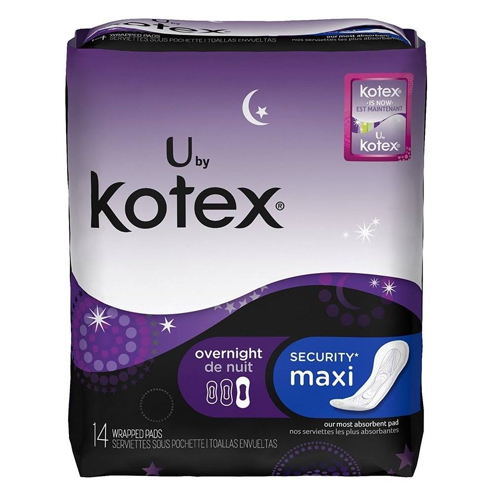 U by Kotex Maxi Pads - Overnight, Unscented, 14 Pads