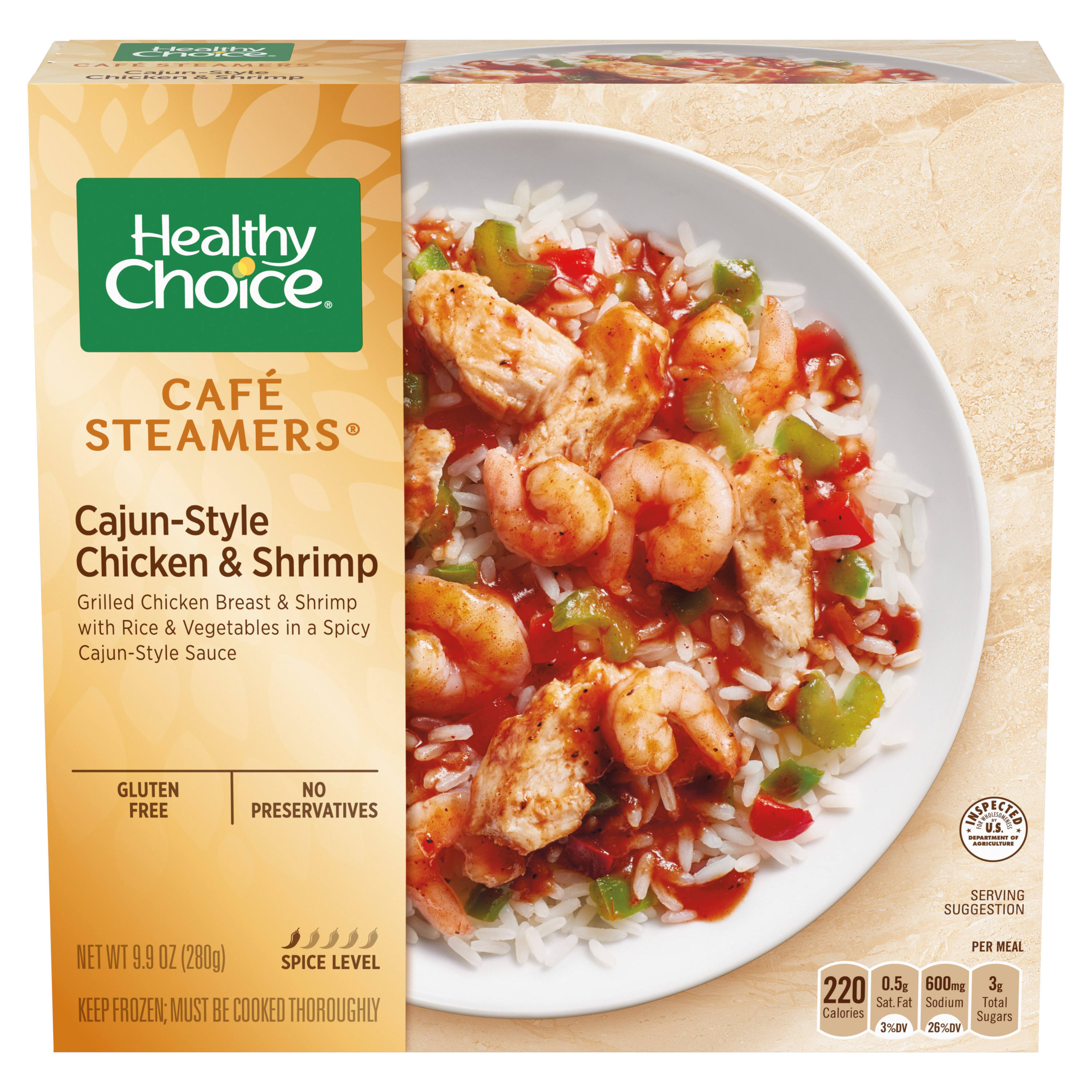 Healthy Choice Café Steamers Frozen Food - Cajun-Style Chicken & Shrimp, 9.9 oz