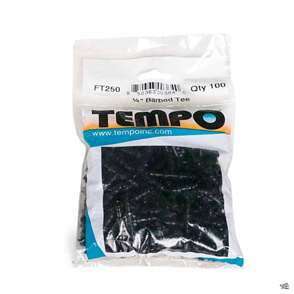 Tempo 1/4" Barbed Tee-100 Pack