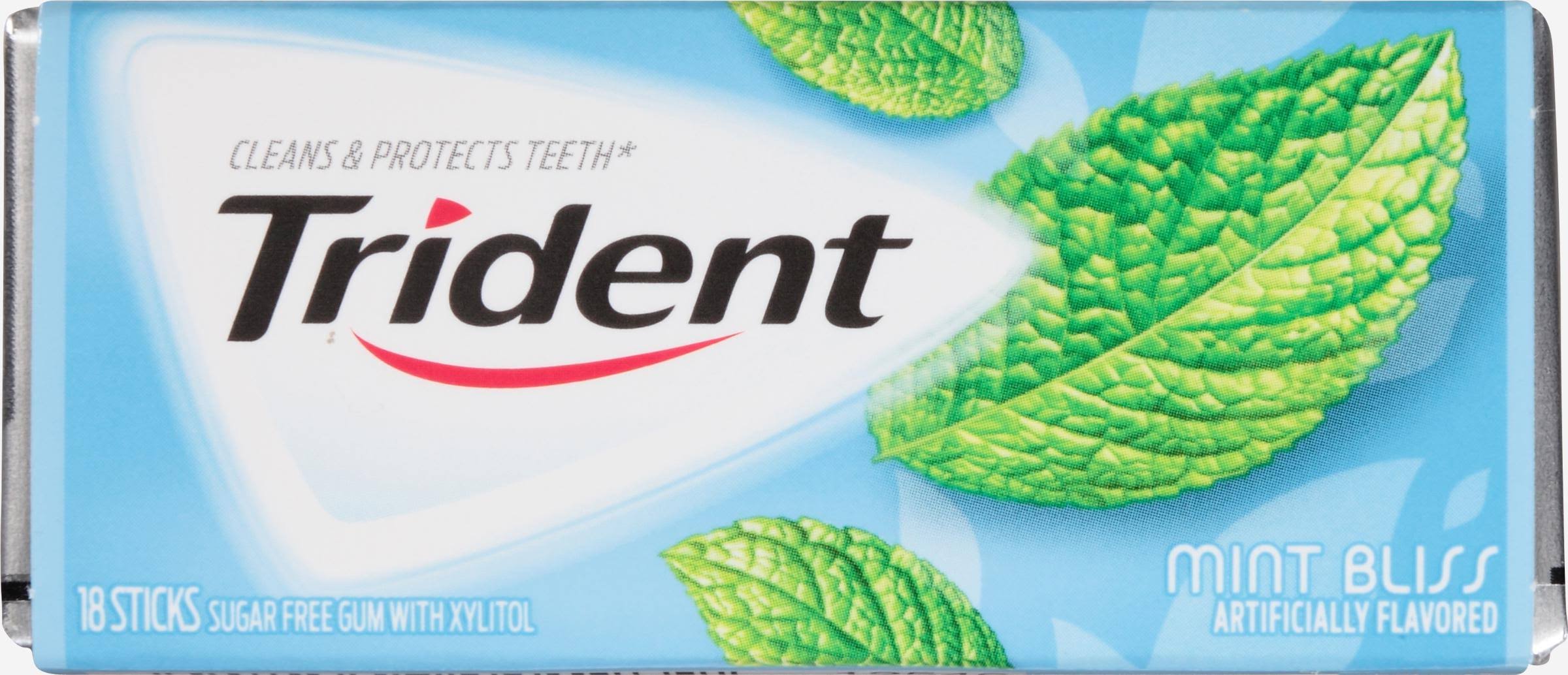 Trident Sugar Free Gum - Mint Bliss, 18pcs