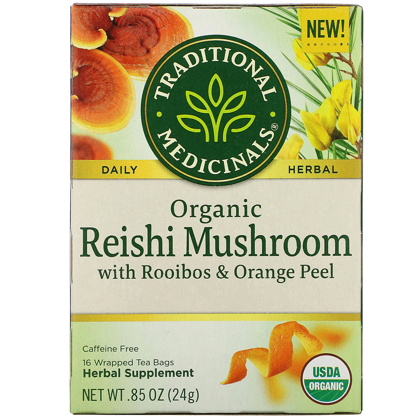 Traditional Medicinals Organic Reishi Mushroom with Rooibos & Orange Peel Tea of