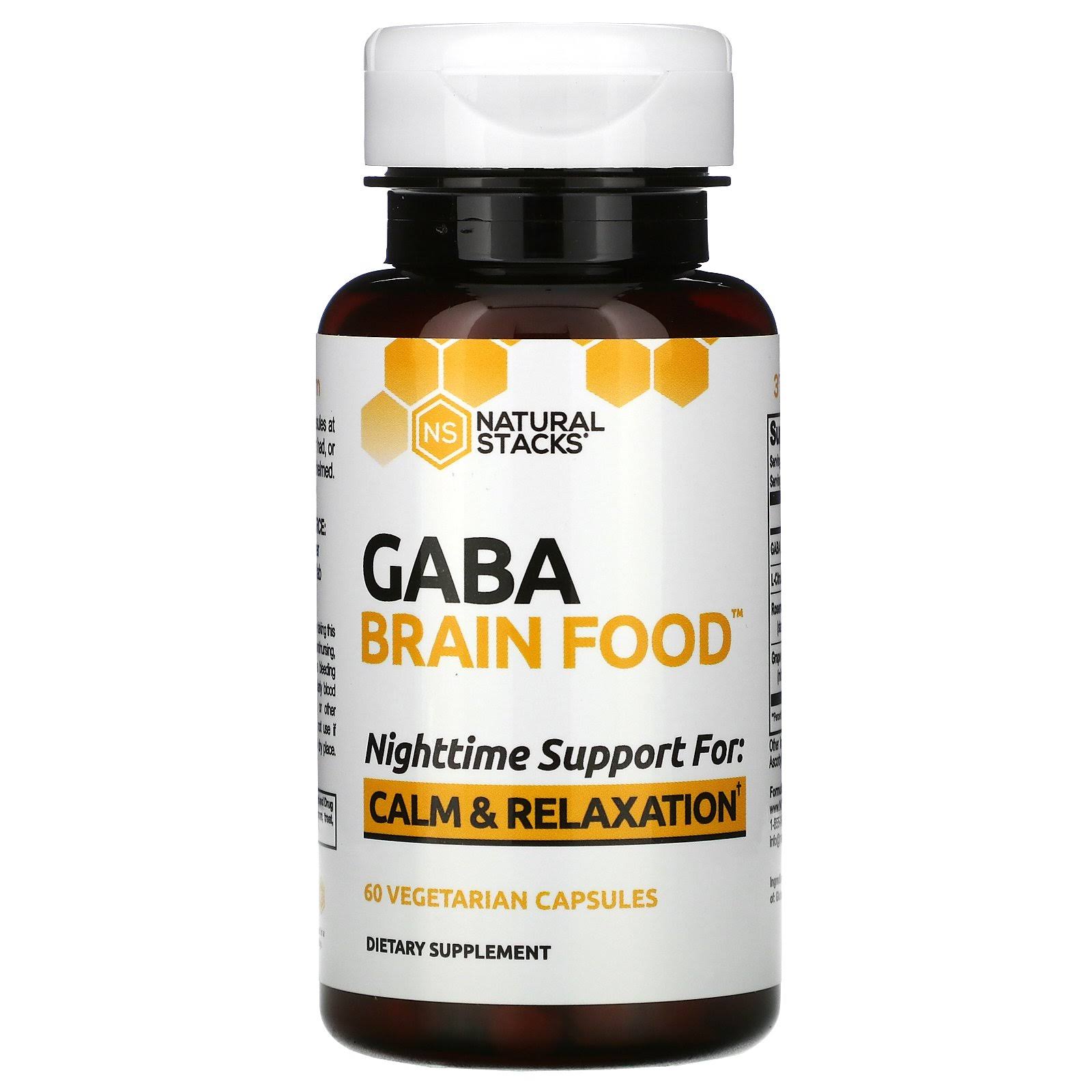 Natural Stacks - GABA Brain Food - 60 Vegetarian Capsules