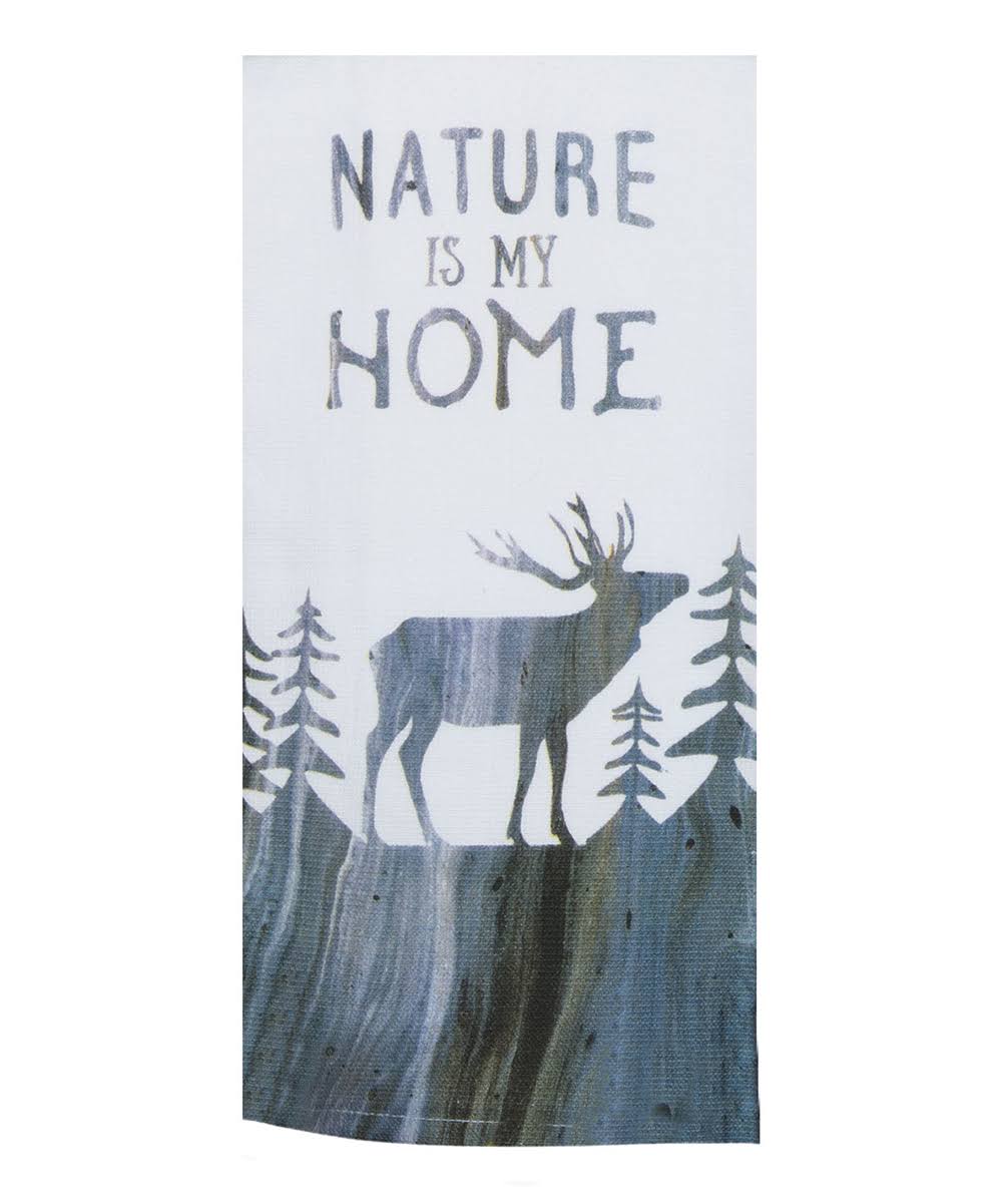 Kay Dee Designs gray 'Nature Is My Home' Deer Dish Towel - Set of 2 One-Size