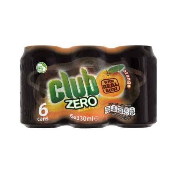 Club Zero Soft Drinks - Orange, 6 x 330ml