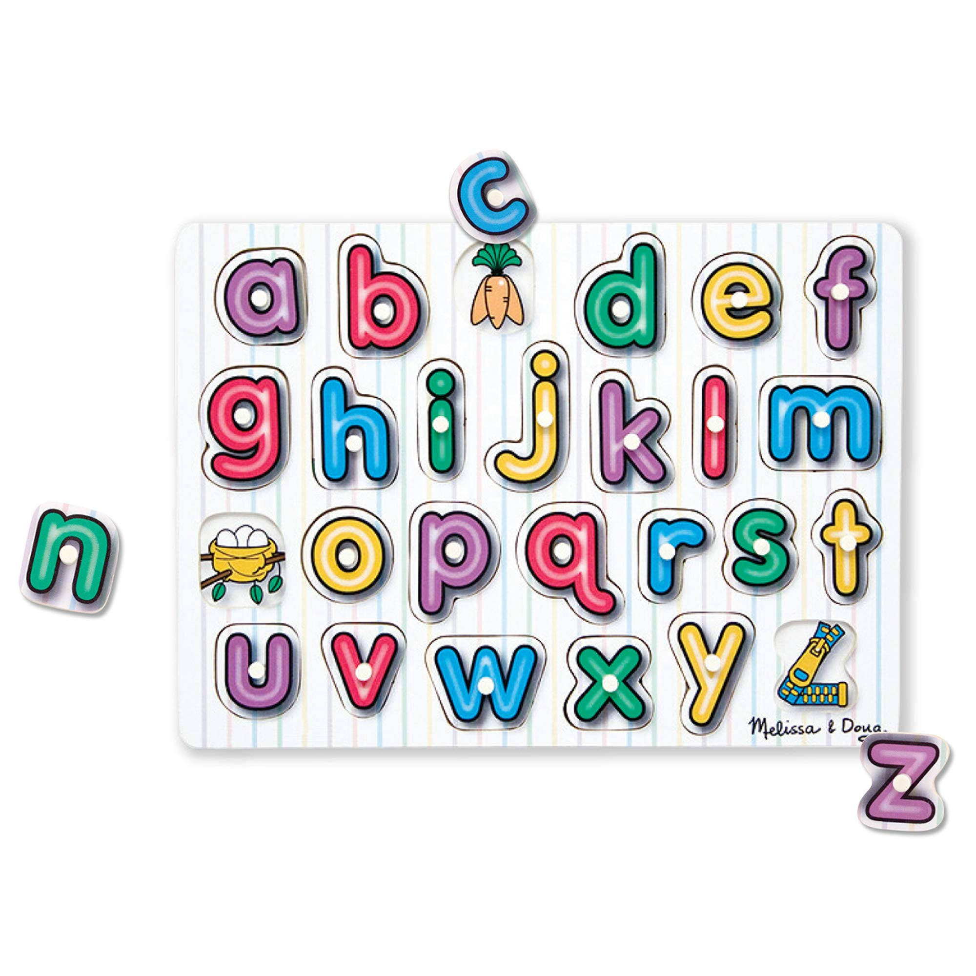 Melissa & Doug Wooden Peg Puzzle - Alphabet