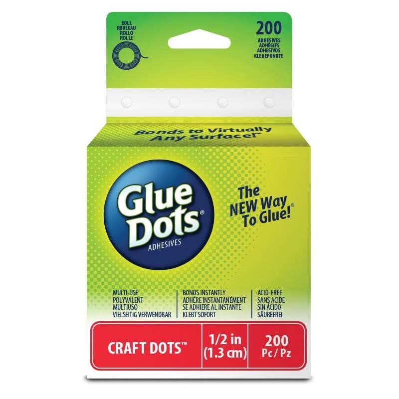Glue Dots International Craft Removable Adhesives - 200 Count, 1/2in