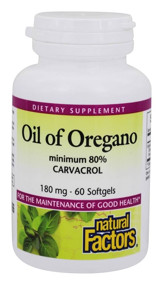 Natural Factors Oil of Oregano - 180 mg, 60 softgels