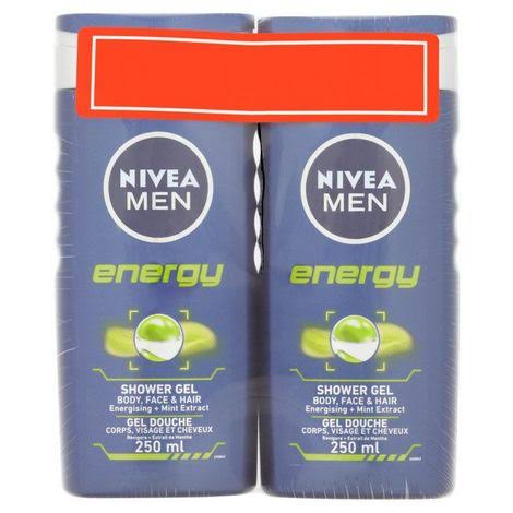 Nivea Men Energy Shower Gel - 250ml, 2pk