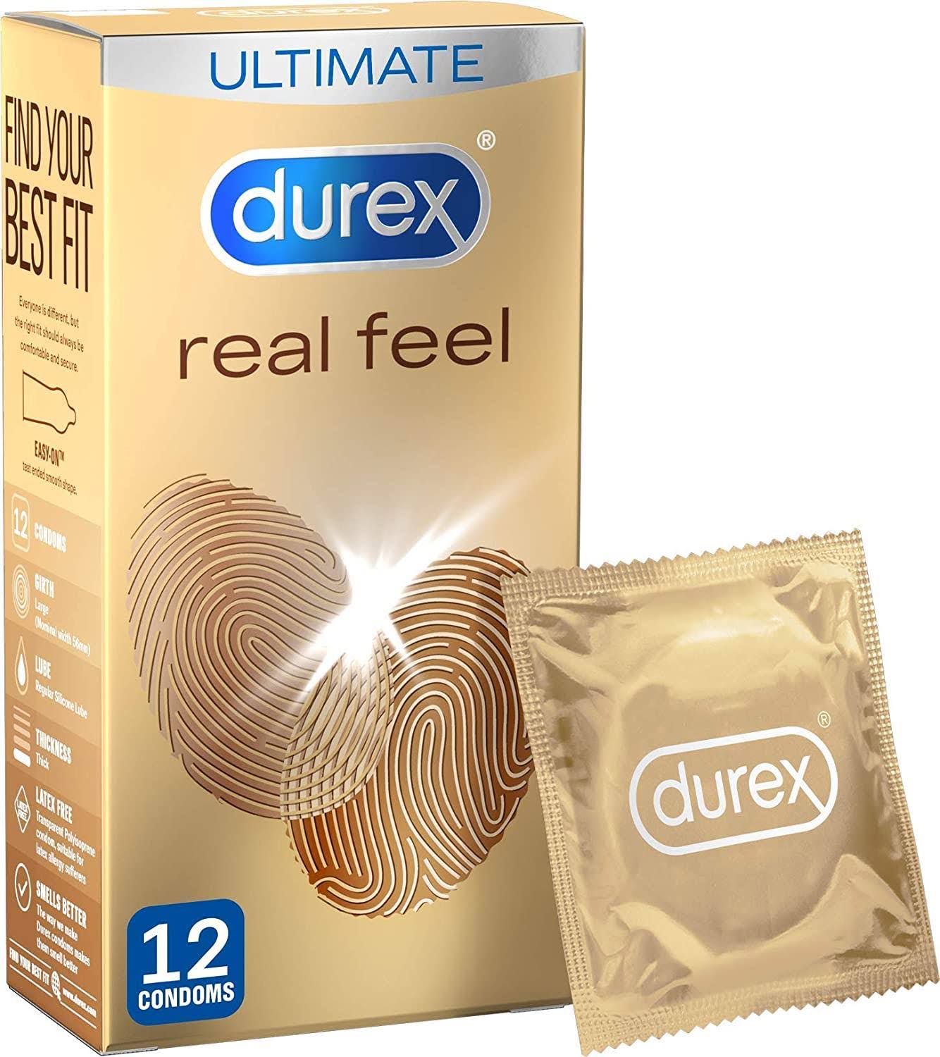 Durex Real Feel Condoms, Pack of 12