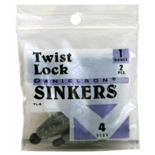 Danielson Twist Lock Sinkers - 1/8oz, 6pcs