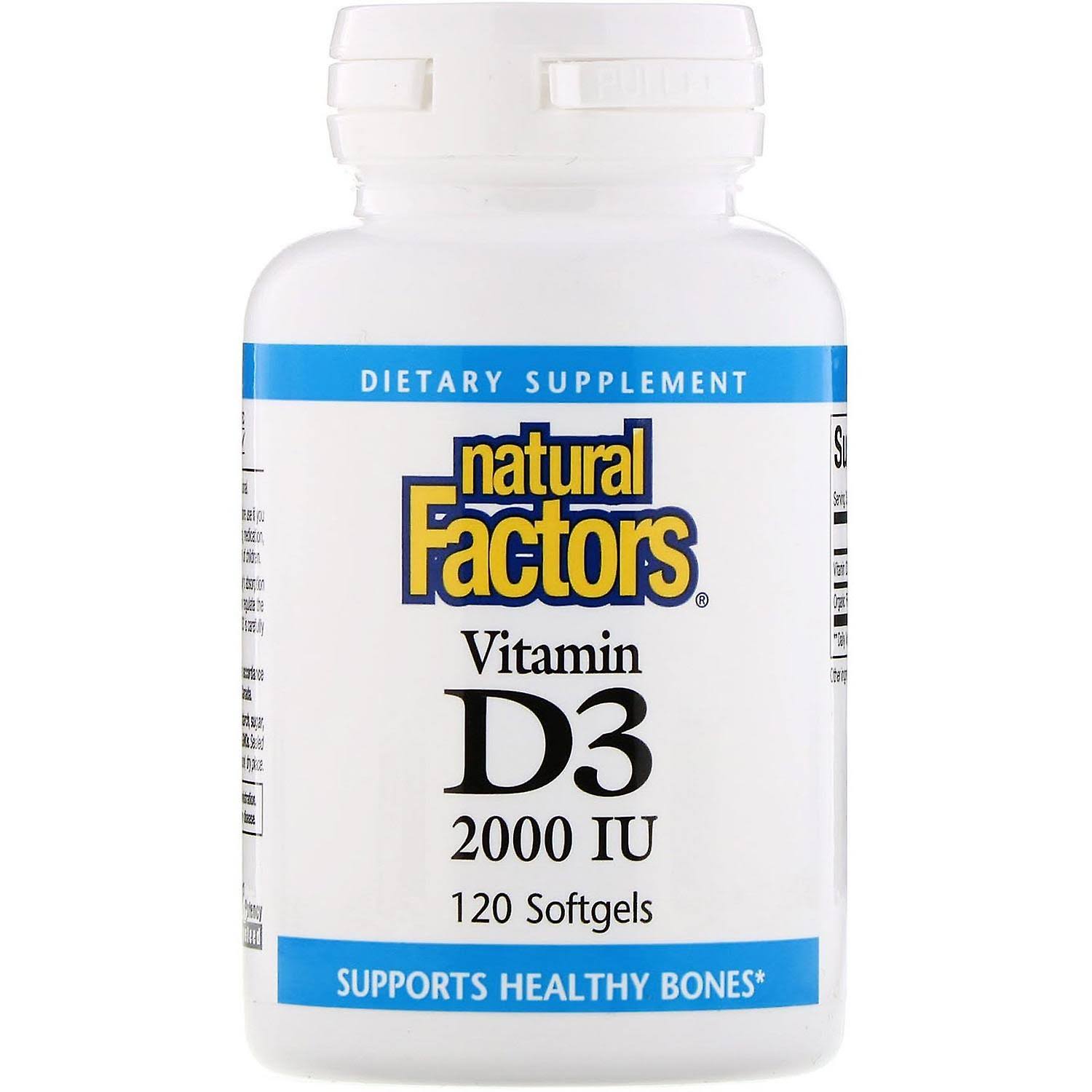 Natural Factors Vitamin D3 2000 IU - 120 Softgels
