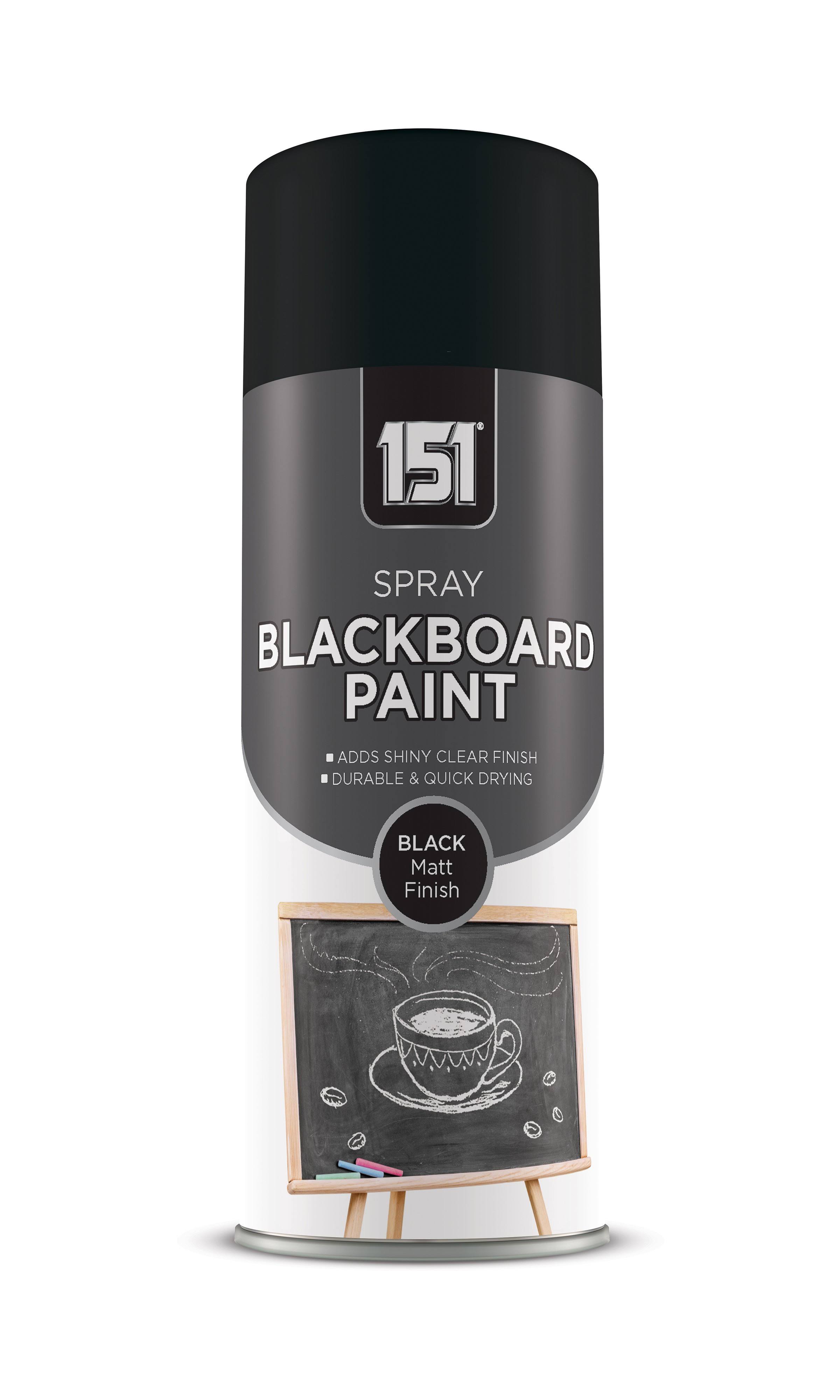 151 Matt Finish Blackboard Spray Paint - Black Matt, 250ml