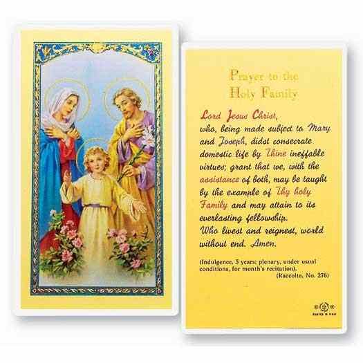 Prayer to The Holy Family Holy Card - 800-020