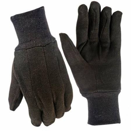True Grip 9127-26 Men's Cotton Jersey Gloves - Brown, Large