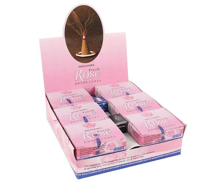 Box of 12 Packs of Satya Rose Dhoop Cones