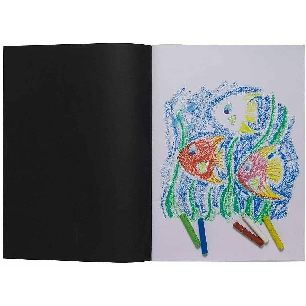 A3 Black Sketch Book Pad 110gsm Brilliant White Artist Drawing Sketching